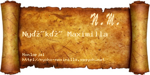 Nyókó Maximilla névjegykártya
